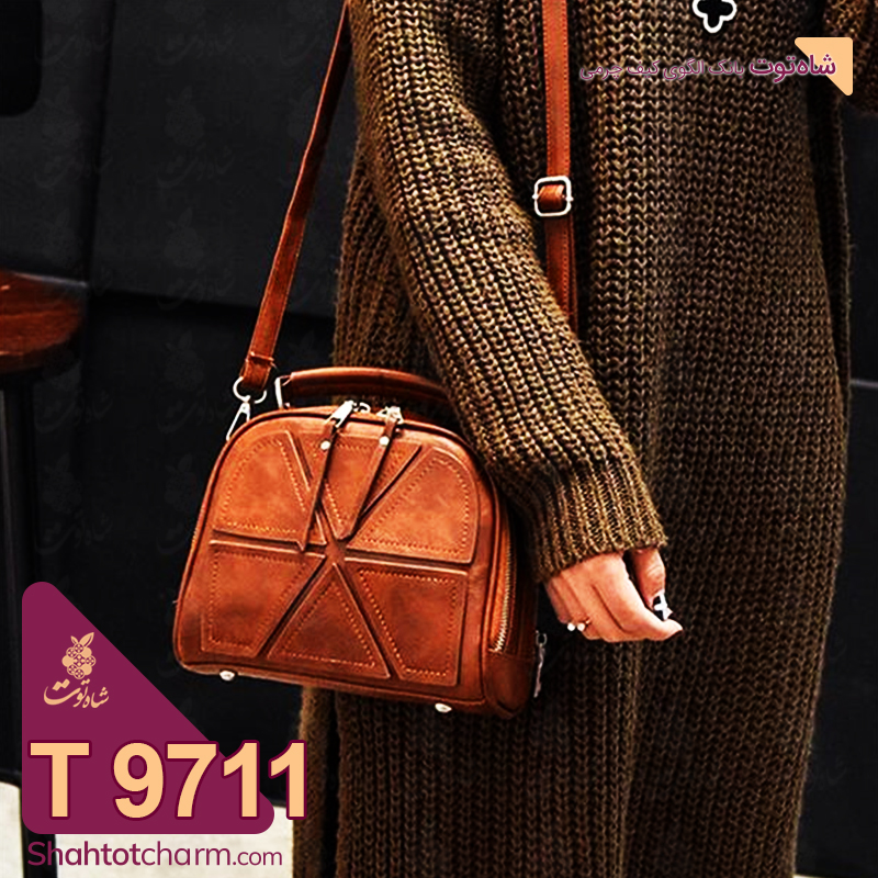 الگوی پرینت کیف دوشی زنانه چرمی چرمی مدل پرتو T 9711